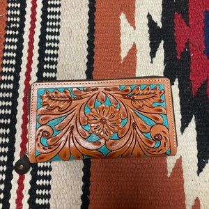 tooled leather wallet